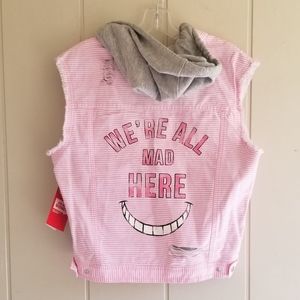 Oh My Disney Women's Alice in Wonderland Cheshire Cat Vest Jacket LARGE …